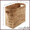 Casafield Woven Magazine Holder with Handles - Seagrass Water Hyacinth Storage Basket for Bathroom, Living Room, Home Office